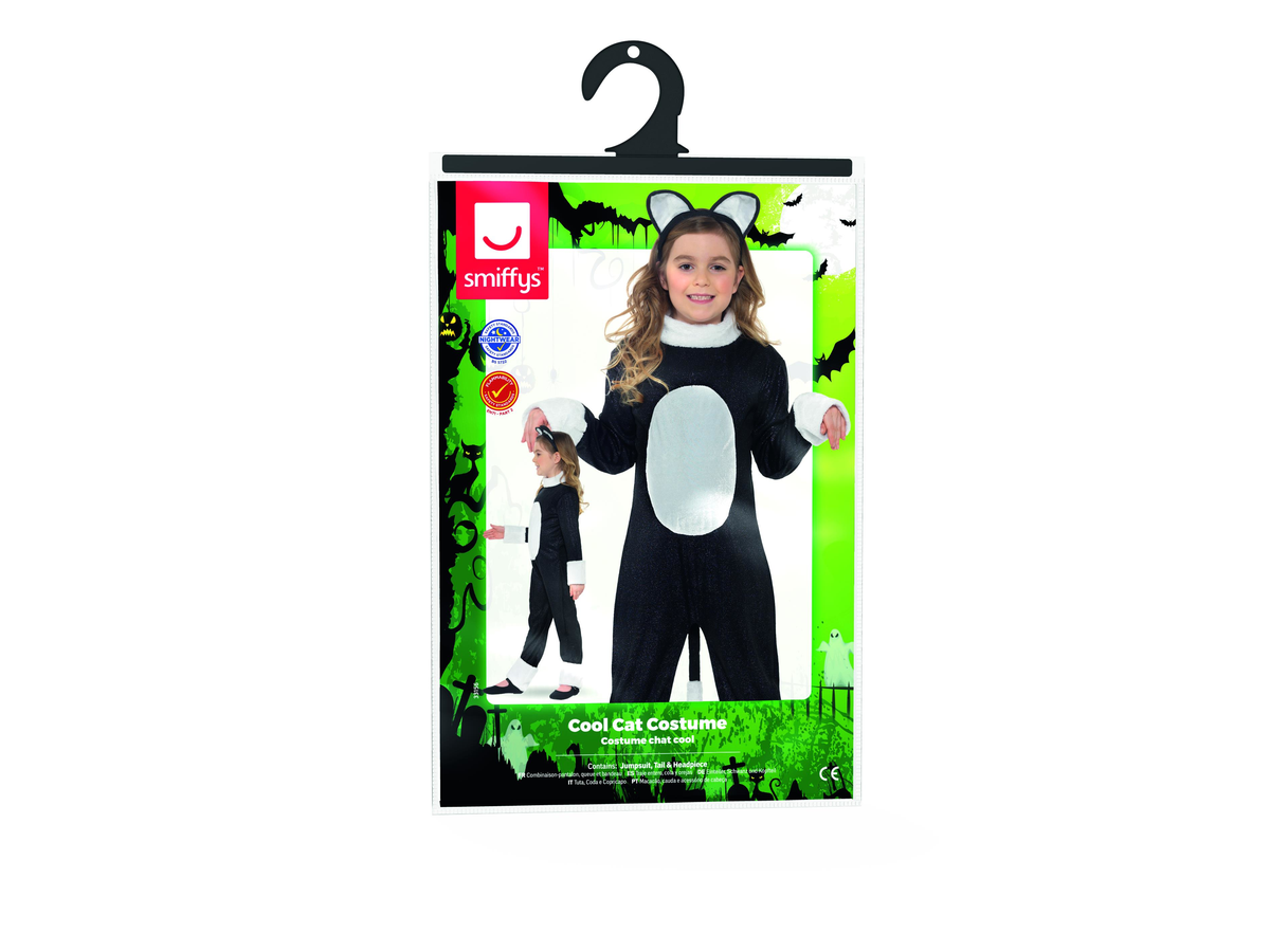 Katze Overall schwarz-weiß LARGE  *)