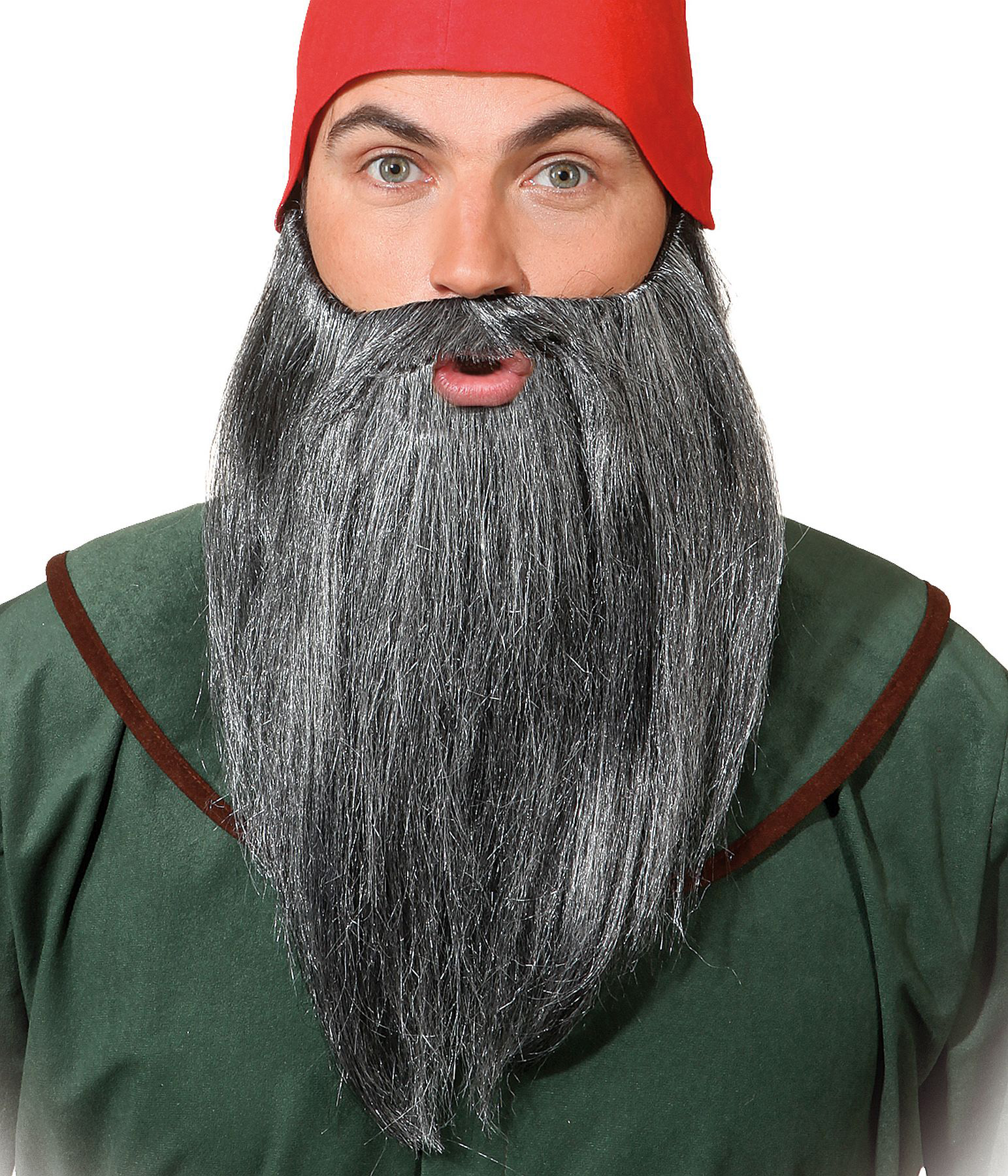 Bart glatt, grau-melliert