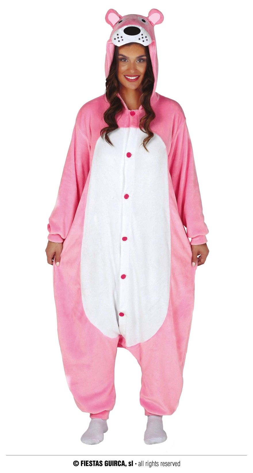 Rosa-roter Panther Overall  52/54  L  "Super-Soft-Plüsch"