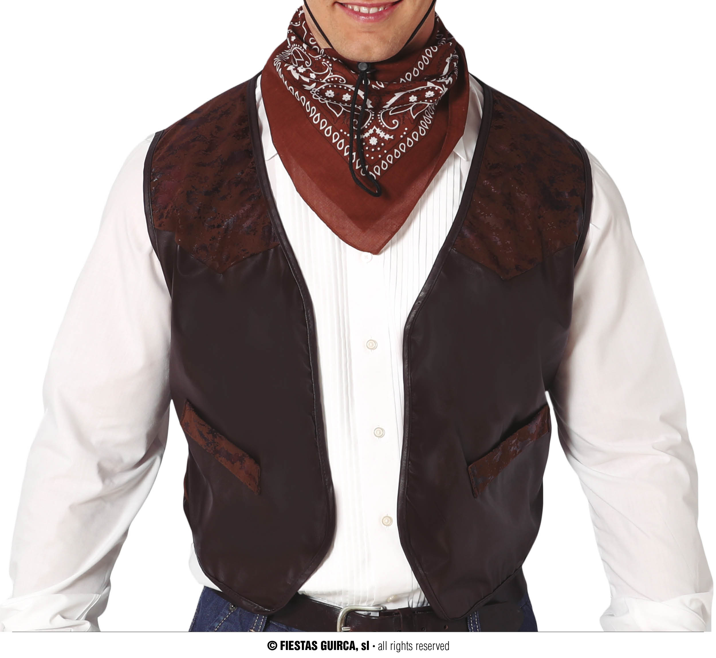 Braune Cowboy Weste für Erwachsen  M/L  OSZ