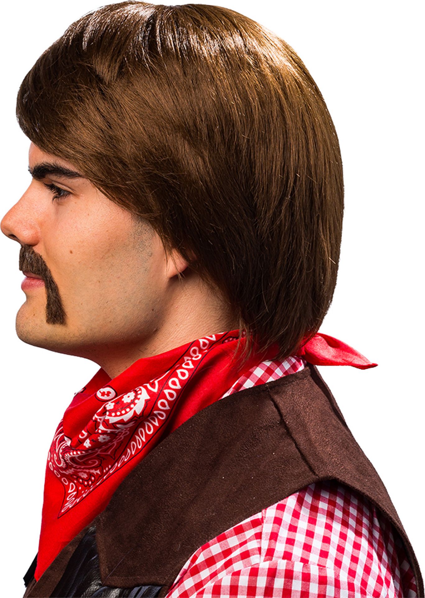 Herren Perücke braun mit Stirnfransen