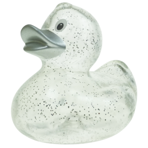Silber Glitter Badeente 8cm