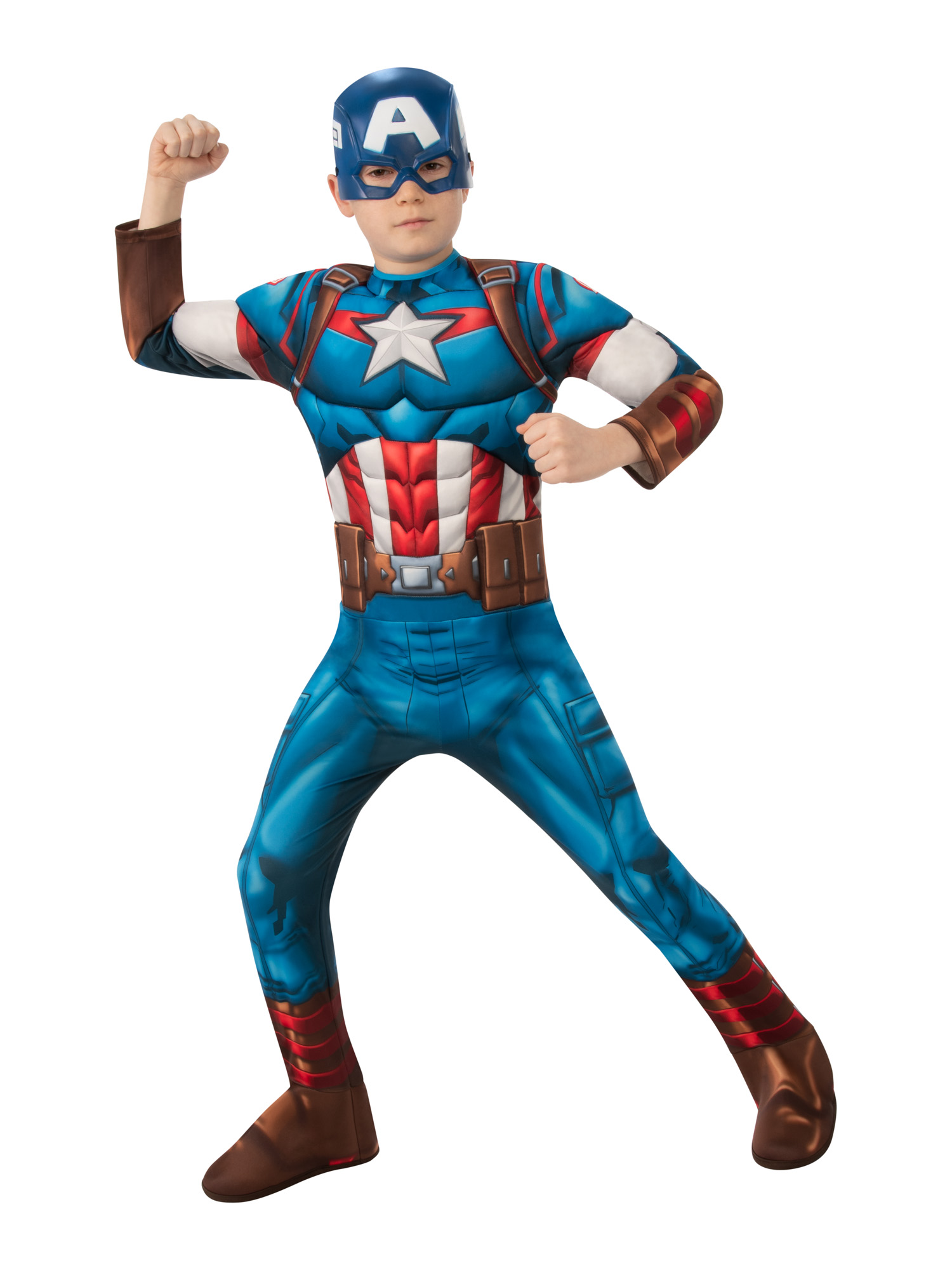 Captain America Deluxe Kostüm Gr. 140   (M)