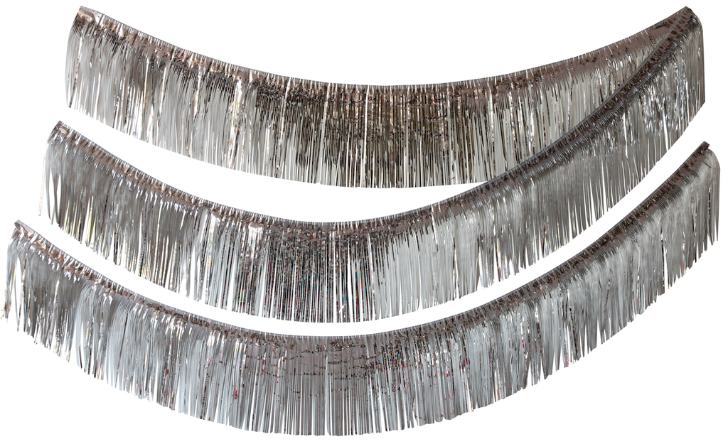 Fransengirlande Silberfolie 600cm x 37cm