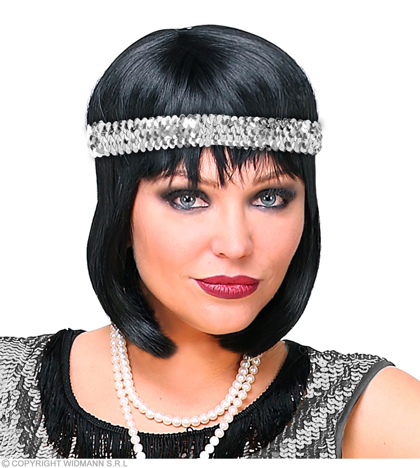 Silbernes Pailletten Stirnband