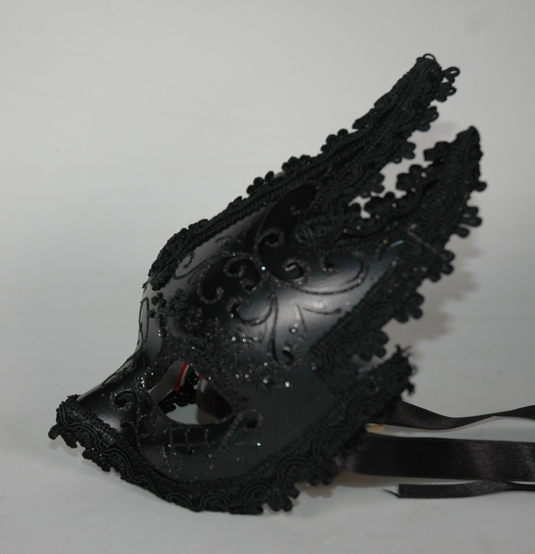 Venezianische Maske Columbine ONDA "Giada" schwarz