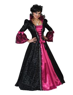 Barock Kleid schwarz-pink 40/42