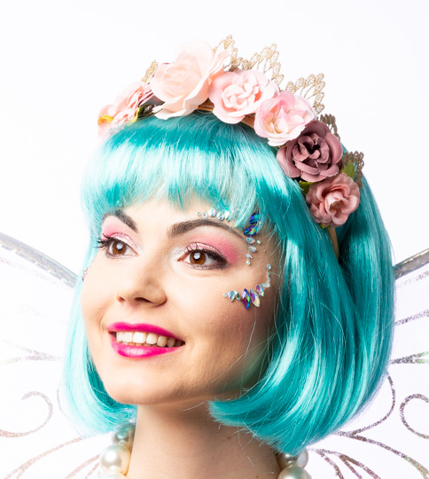 Feen Haarreifen mit rosa Blüten