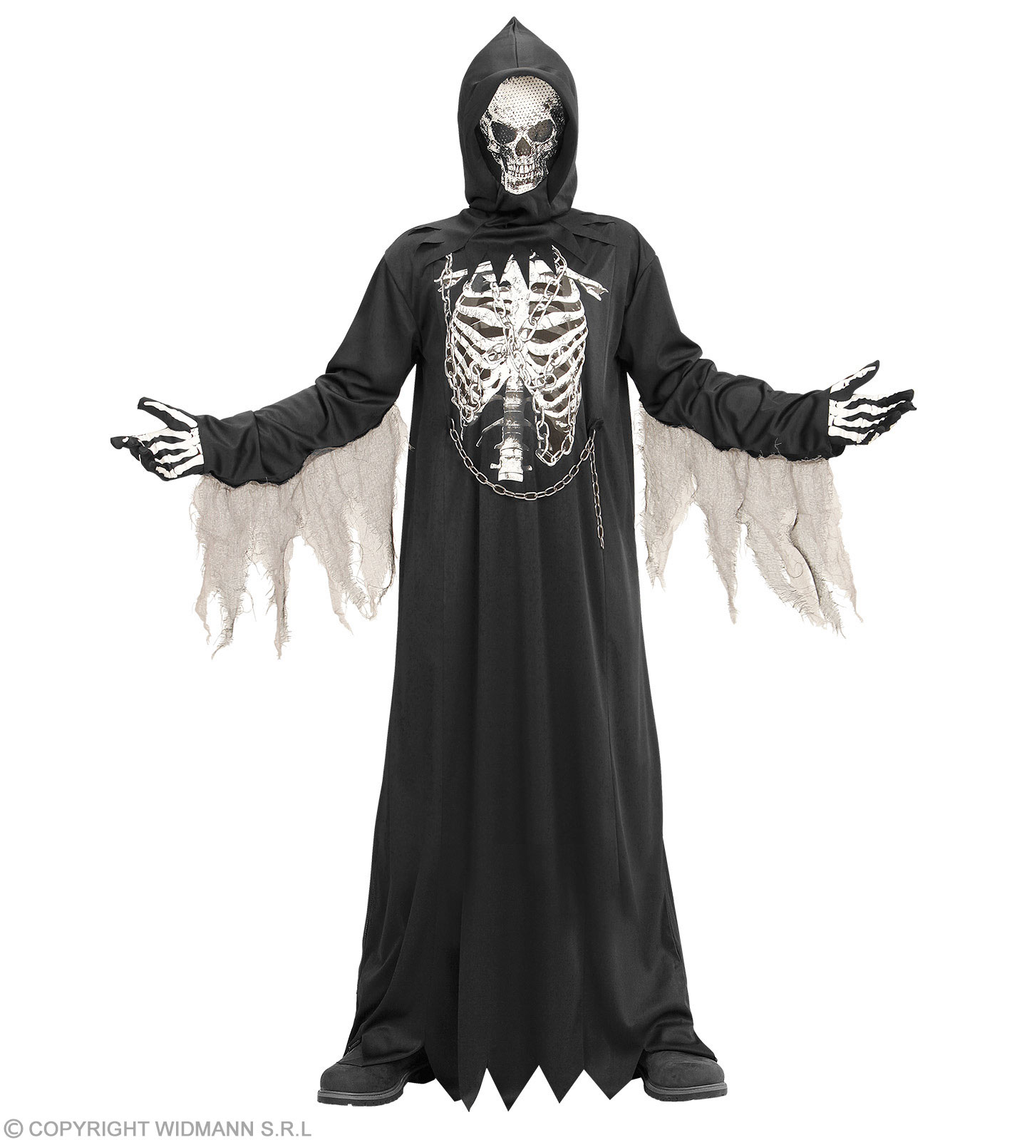 Sensenmann 128 Robe m.Kette Kapuzenmaske