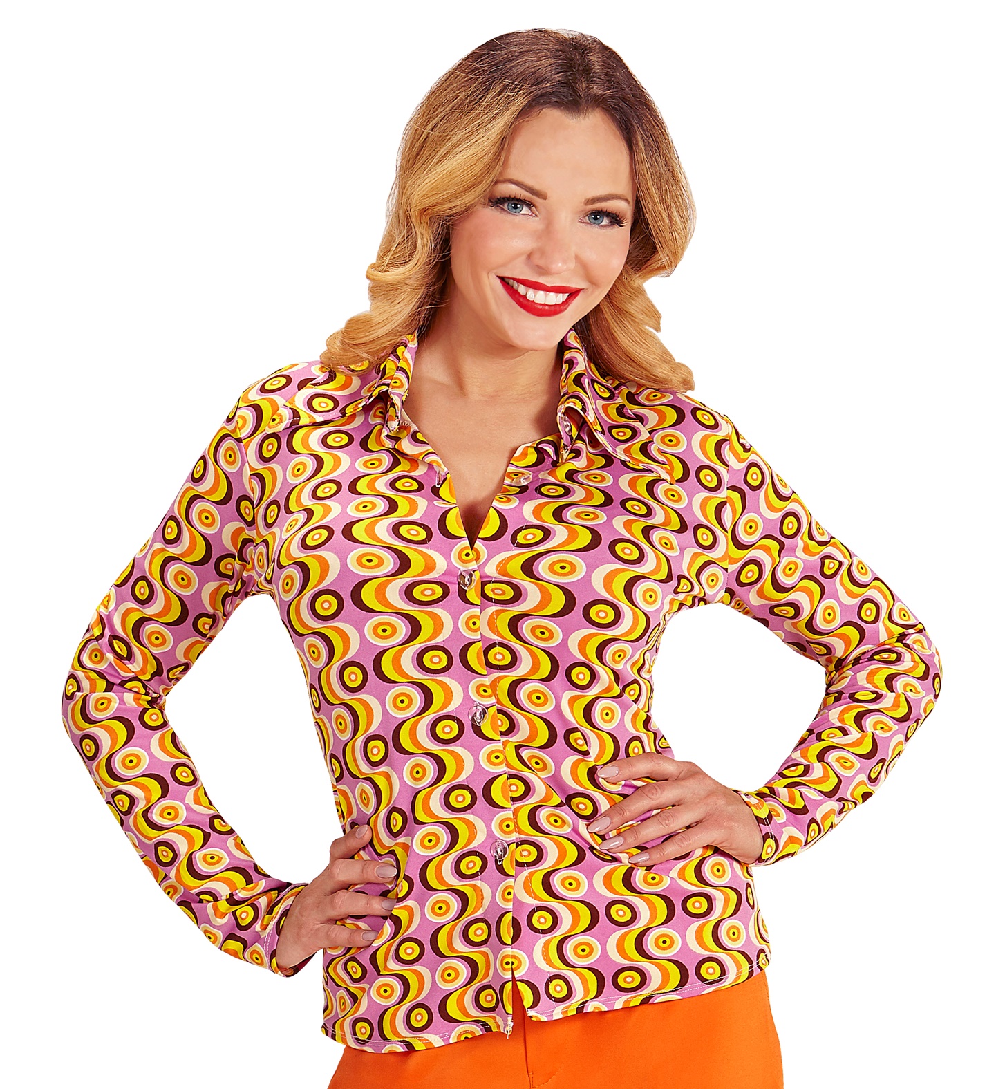 70er Jahre Bluse L/XL Groovy Style discs