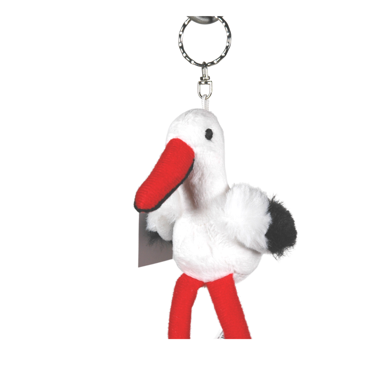 Schlüsselanhänger mit kleinem Plüsch Storch ca. 12cm