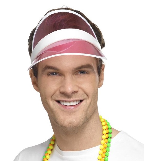 80er Jahre Stirnband mit Sonnenschutz Visier pink