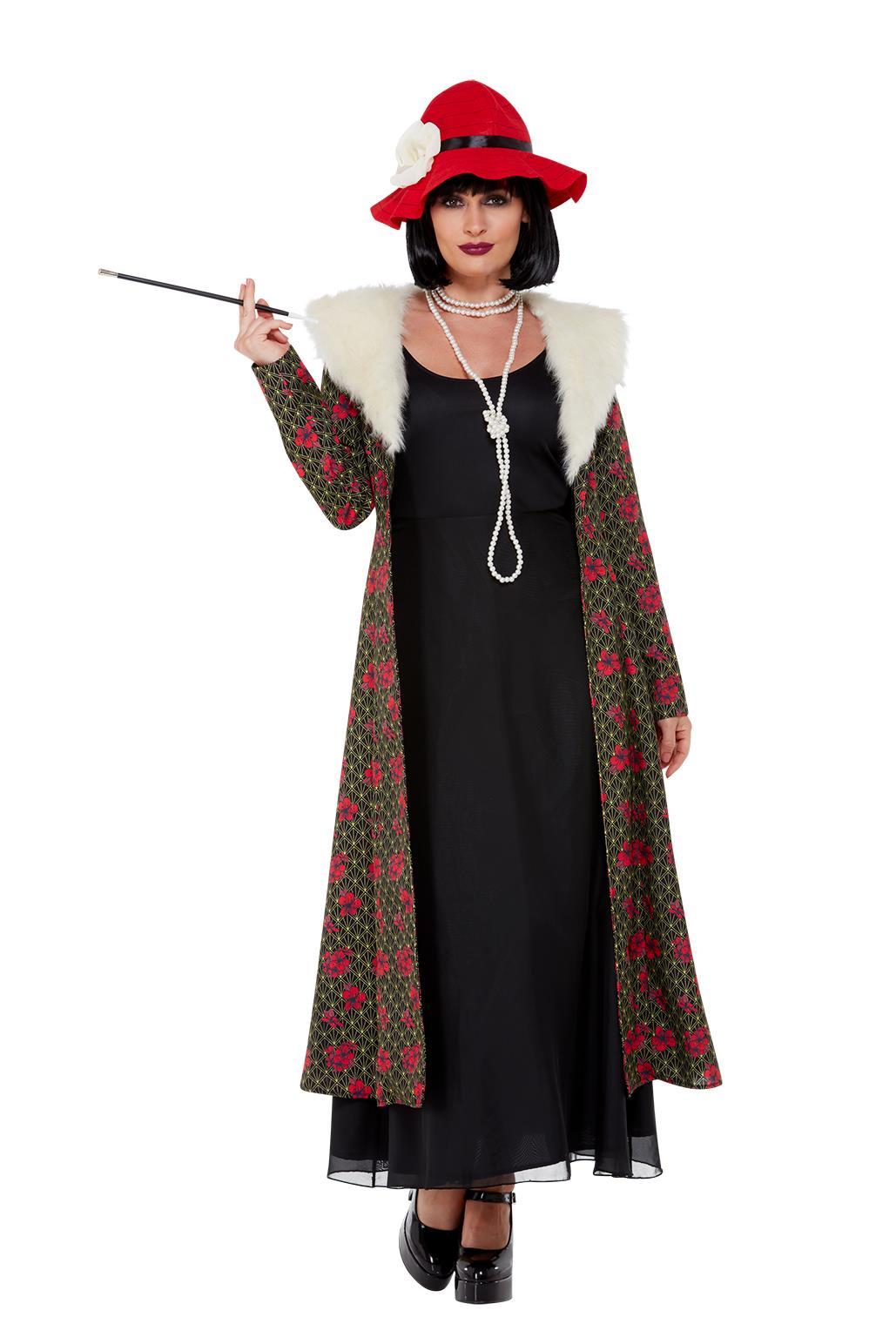 20er Jahre Gangster Braut Kleid mit Mantel und Hut LARGE