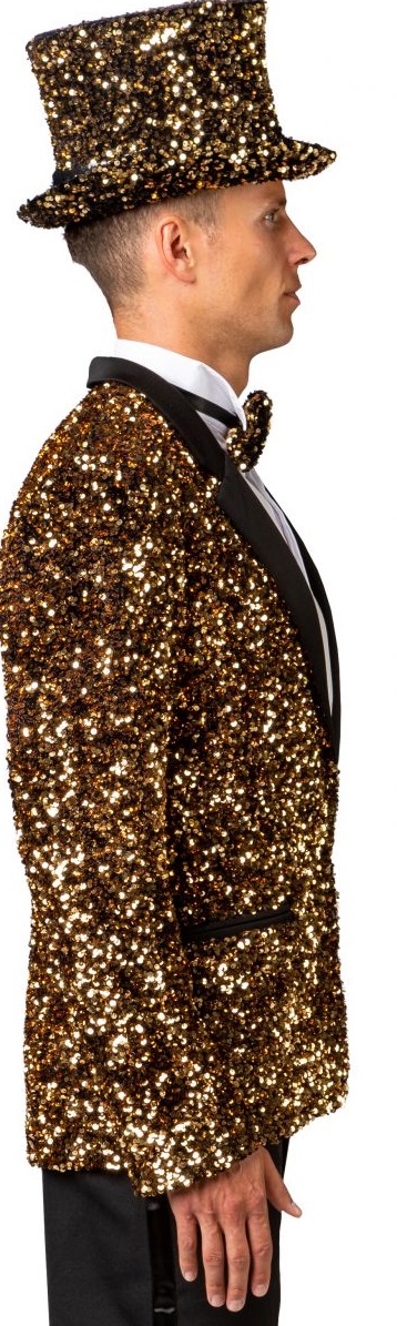 Glitzer Pailletten Jacke in Gold Größe 56 deluxe