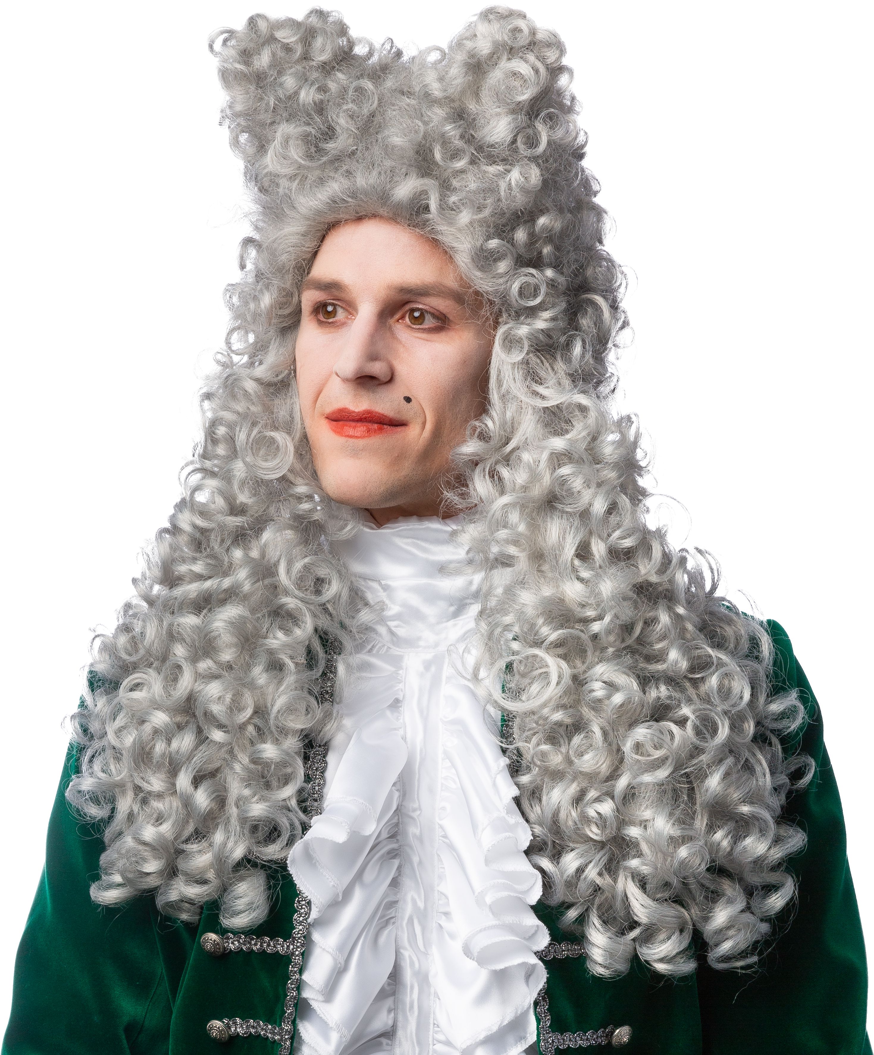 Hohe Allonge Perücke grau-melliert