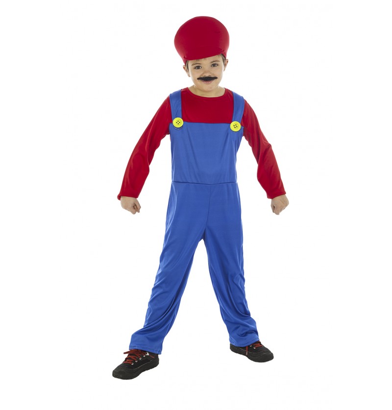 Super "M"  Overall rot-blau Gr.116 mit Mütze