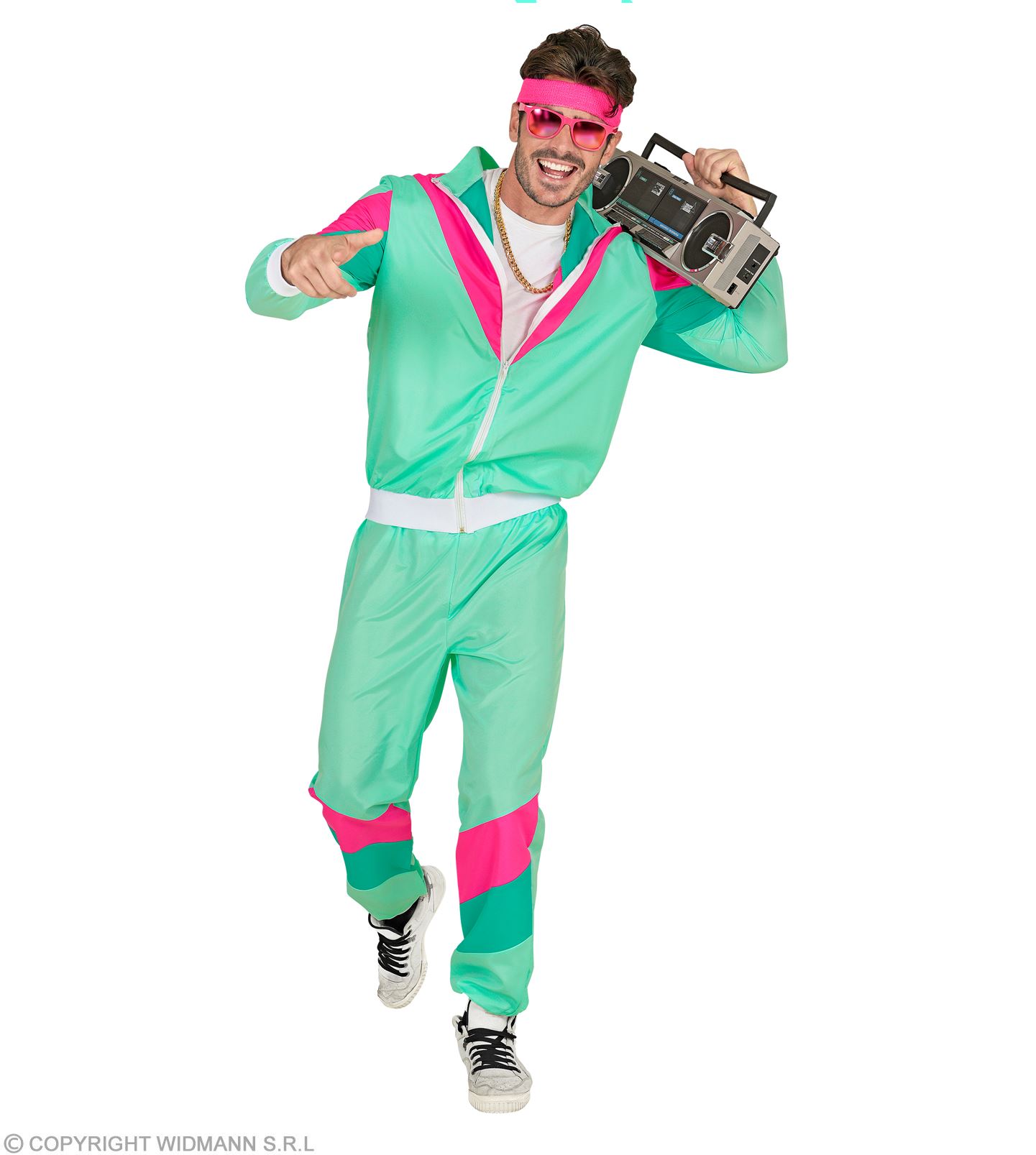 80er Jahre grün Traningsanzug MEDIUM für Damen und Herren