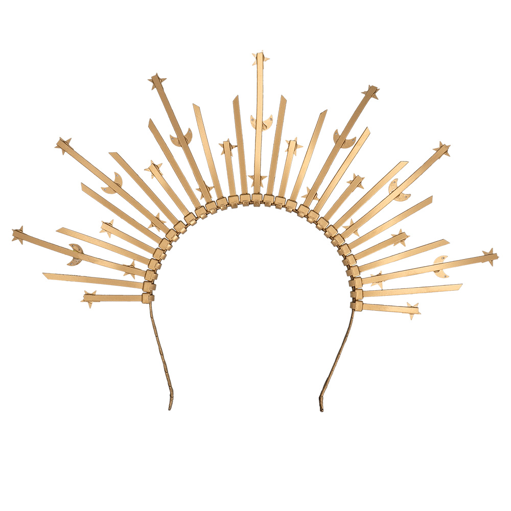 Haarreifen mit goldenen Sternen und Monden