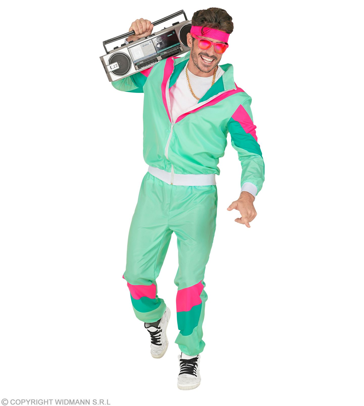 80er Jahre grün Traningsanzug LARGE für Damen und Herren