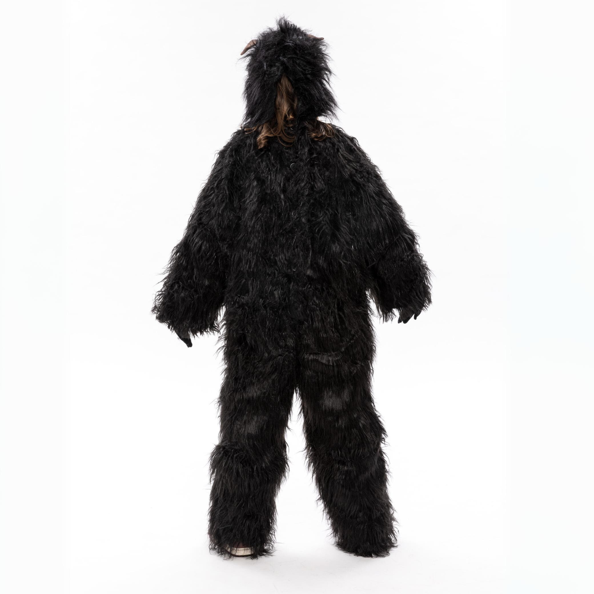 Krampus Kombi Overall  mit Maske Größe 140 schwarz