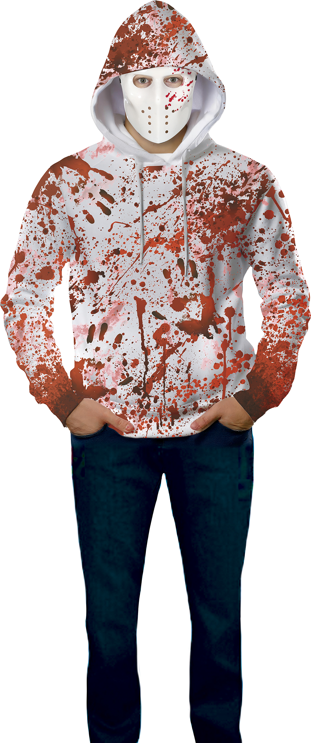 Blutiger Kapuzen Pulli 52-54  L mit Maske