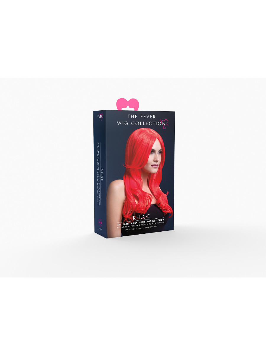 Khloe Perücke neon-rot Premium Qualität