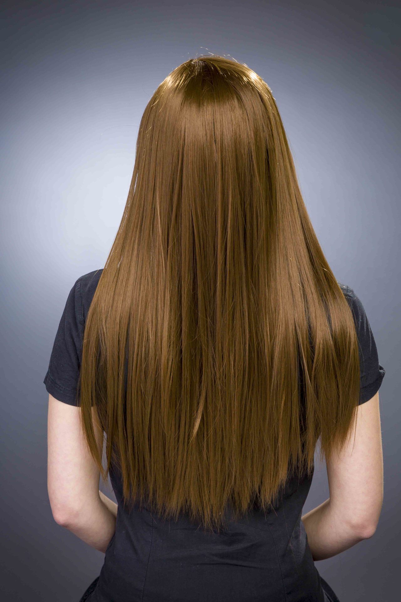 Langhaar Perücke braun mit Strinfransen