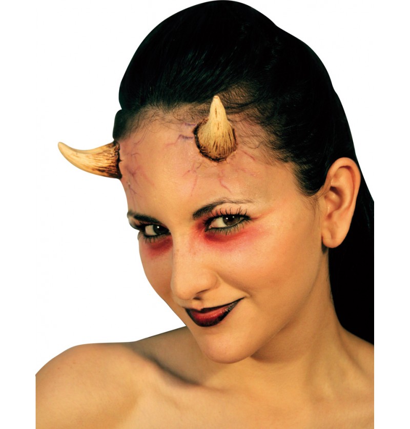 Latex Hörner beige zum Aufkleben