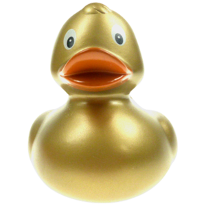 Goldene Quietschente 8cm in gold-metallic
