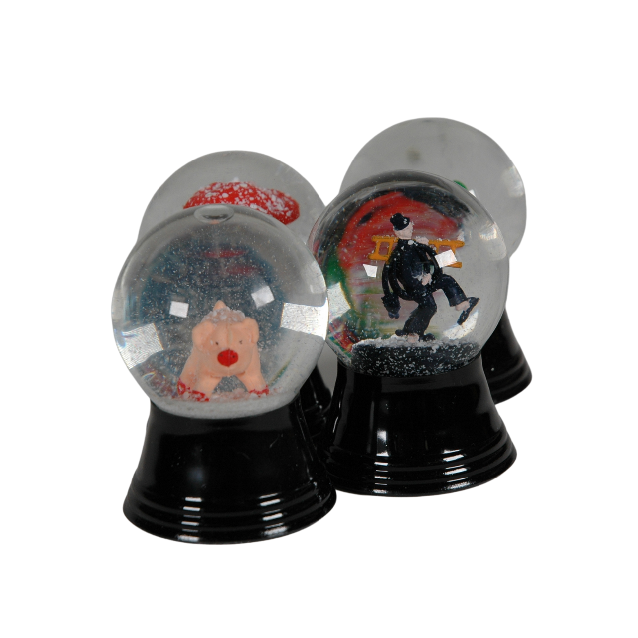 Schneekugel mit Glücksschweinchen Höhe 6,5cm