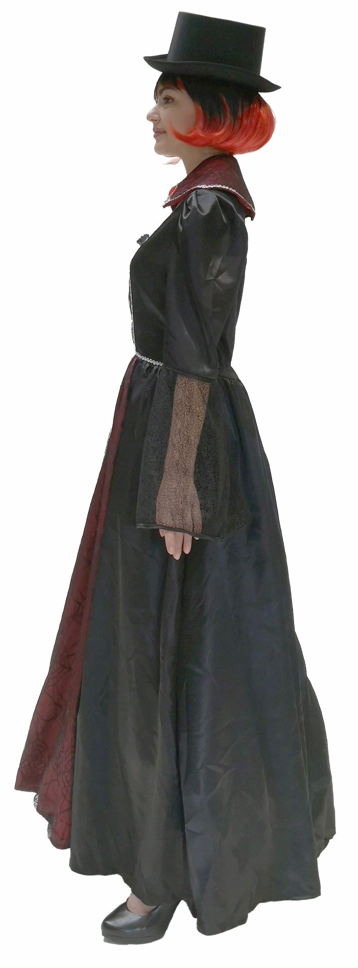 Vampir Baronin Kleid mit Kragen MEDIUM