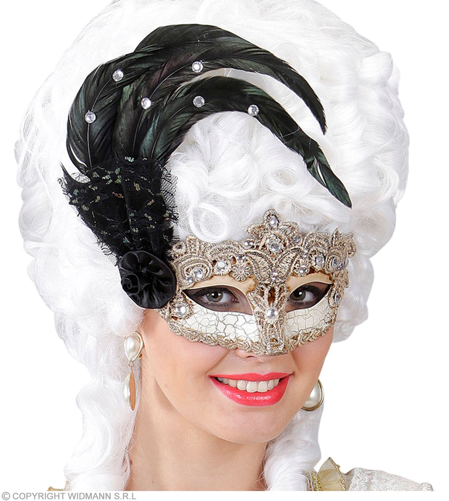 Maske Makramee mit Federn