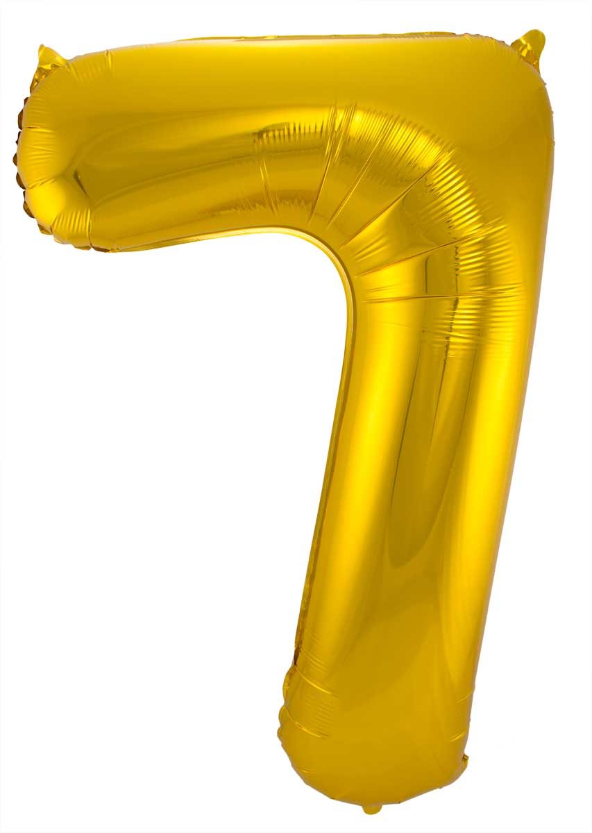 Zahlenballon "7" gold 86cm Folie