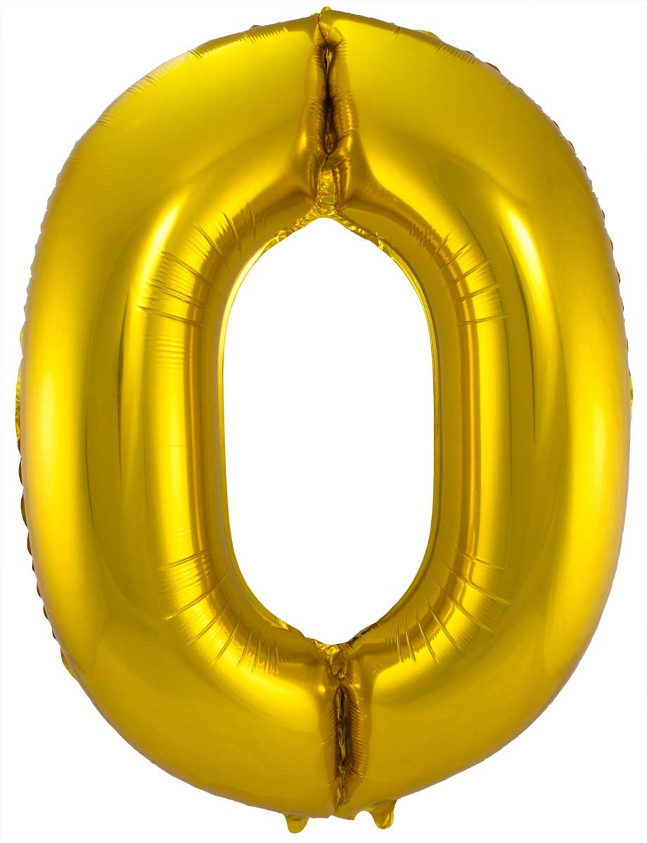 Zahlenballon "0" gold 86cm Folie