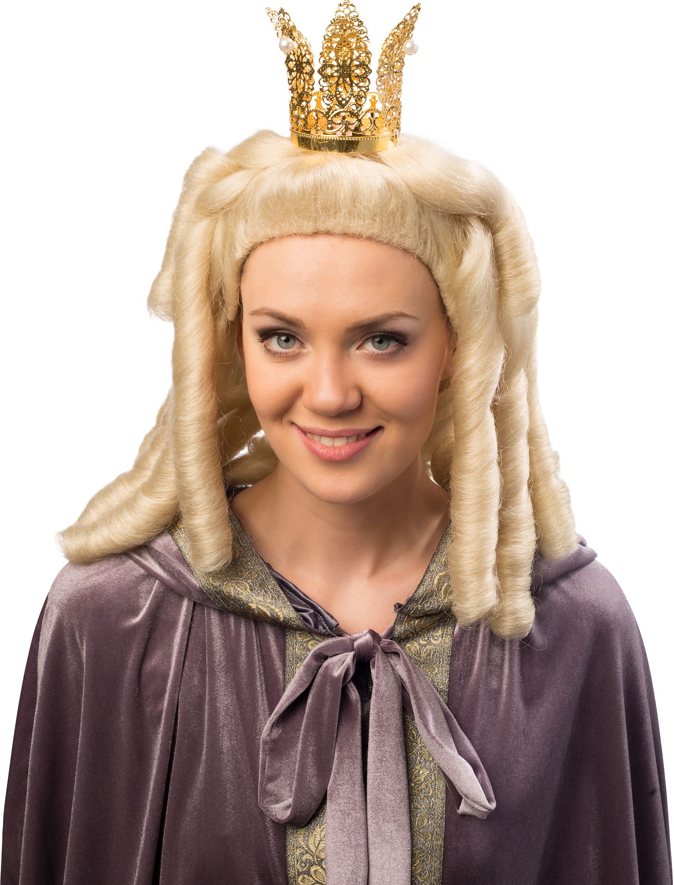 Prinzessin Krone Metall mit Perlen in gold