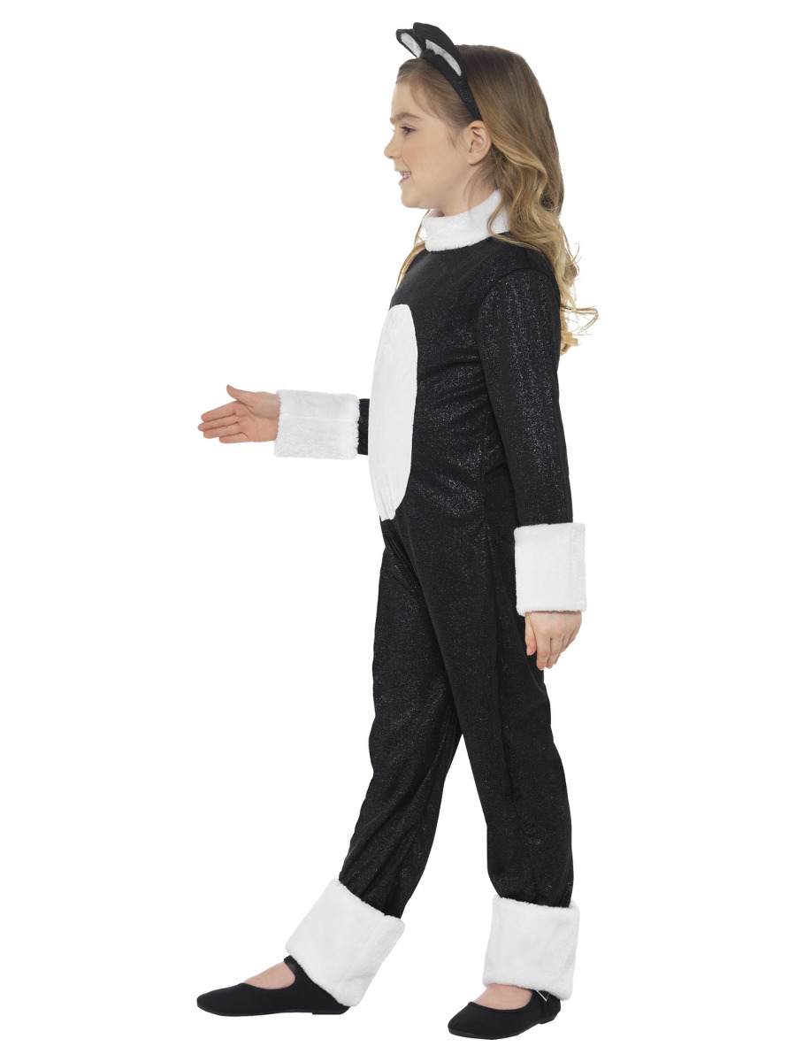 Katze Kostüm Overall SMALL schwarz-weiß