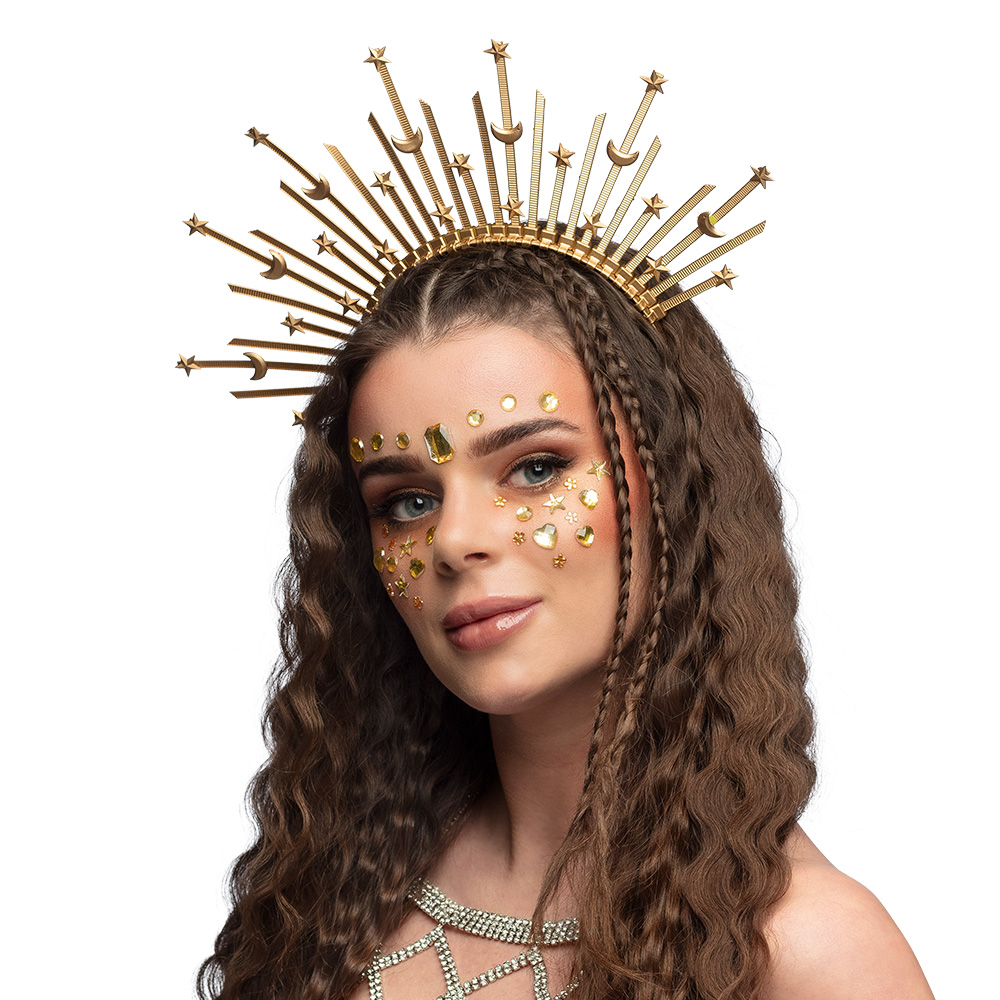 Haarreifen mit goldenen Sternen und Monden