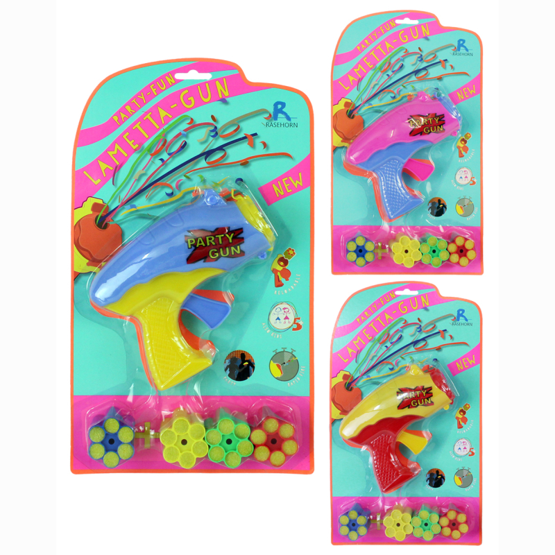 Konfetti Pistole/Kanone mit 4 Patronen