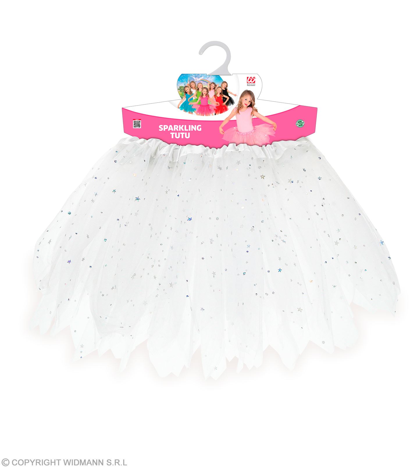 Tutu Rock f.Kinder weiß mit Glitter 30cm