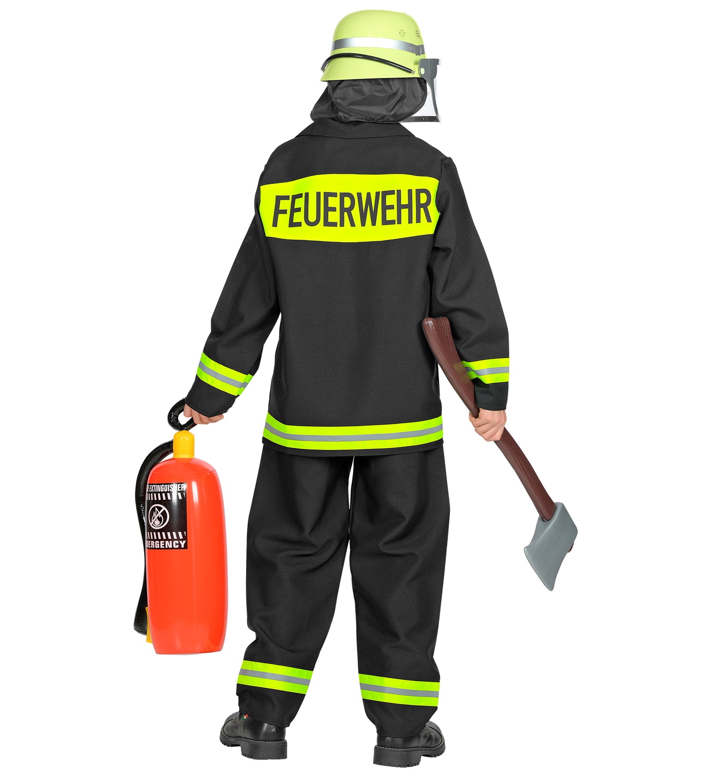 Feuerwehr Mann Kostüm schwarz Größe 104