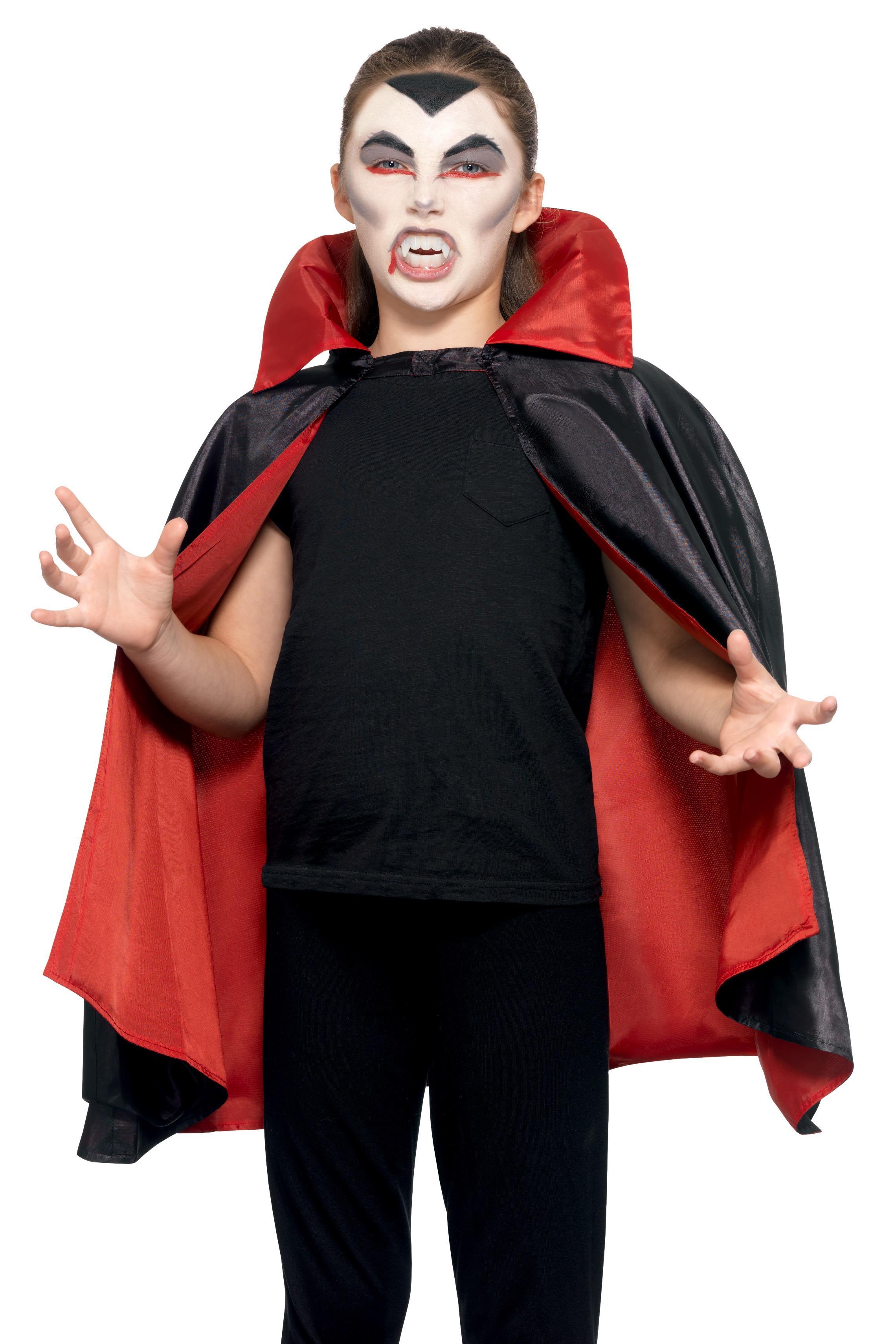 Vampier Umhang rot/schwarz für Kinder