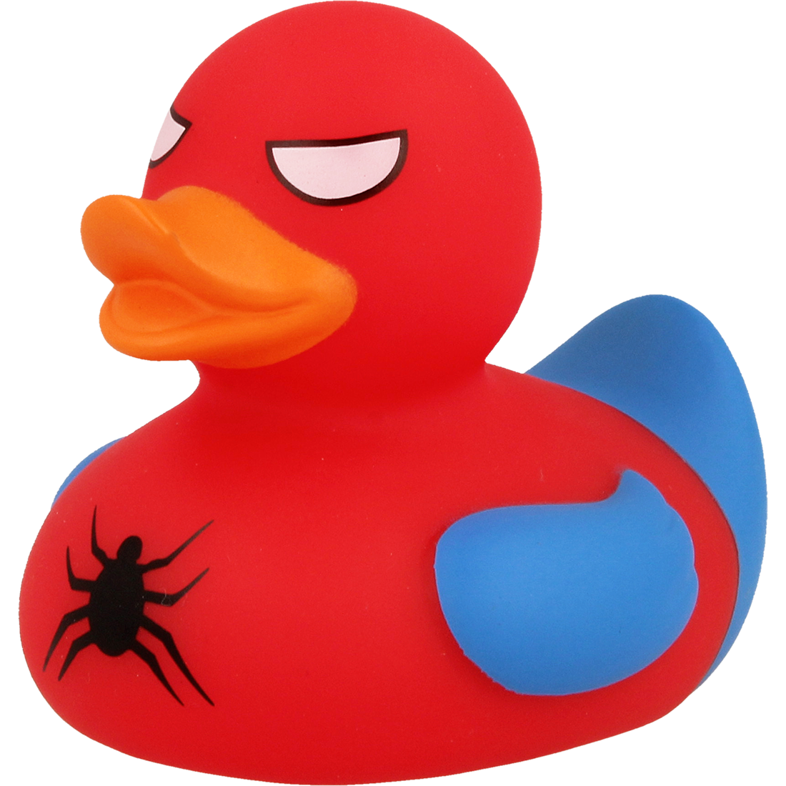 Badeente "Spider" rot-blau   ca. 8,5cm