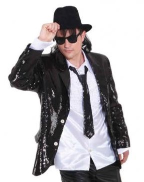 Glitzer Sakko  schwarz mit Pailletten