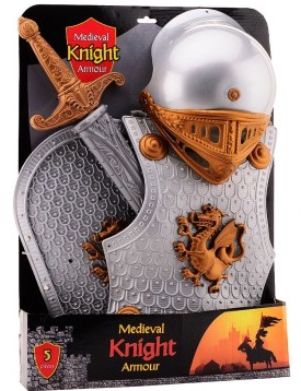 Ritter Rüstung 5teilig silber-grau