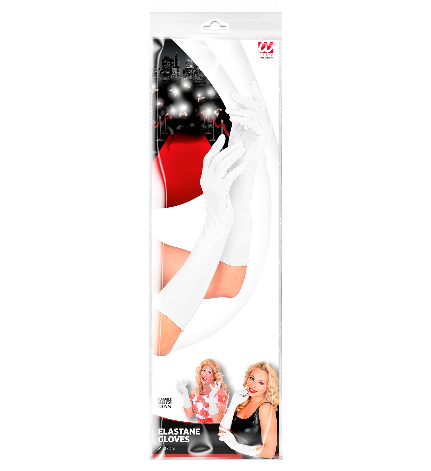 Weisse  Handschuhe ca. 36cm