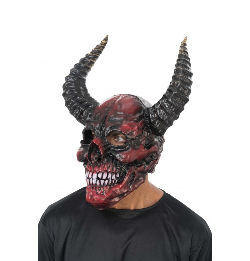 Skull-Devil delux Maske schwarz-rot