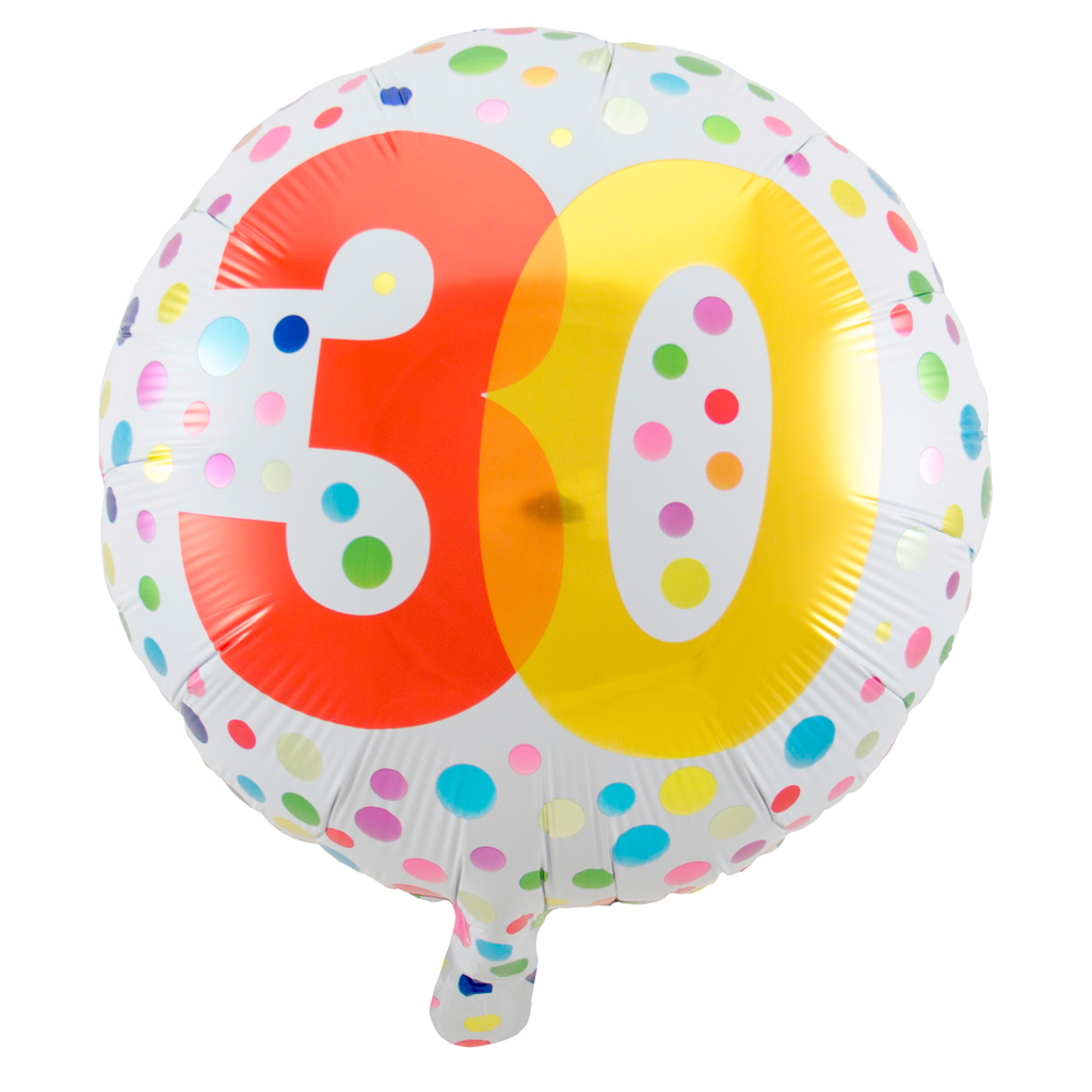 Folienballon 30er HB Rainbow Dots  45cm
