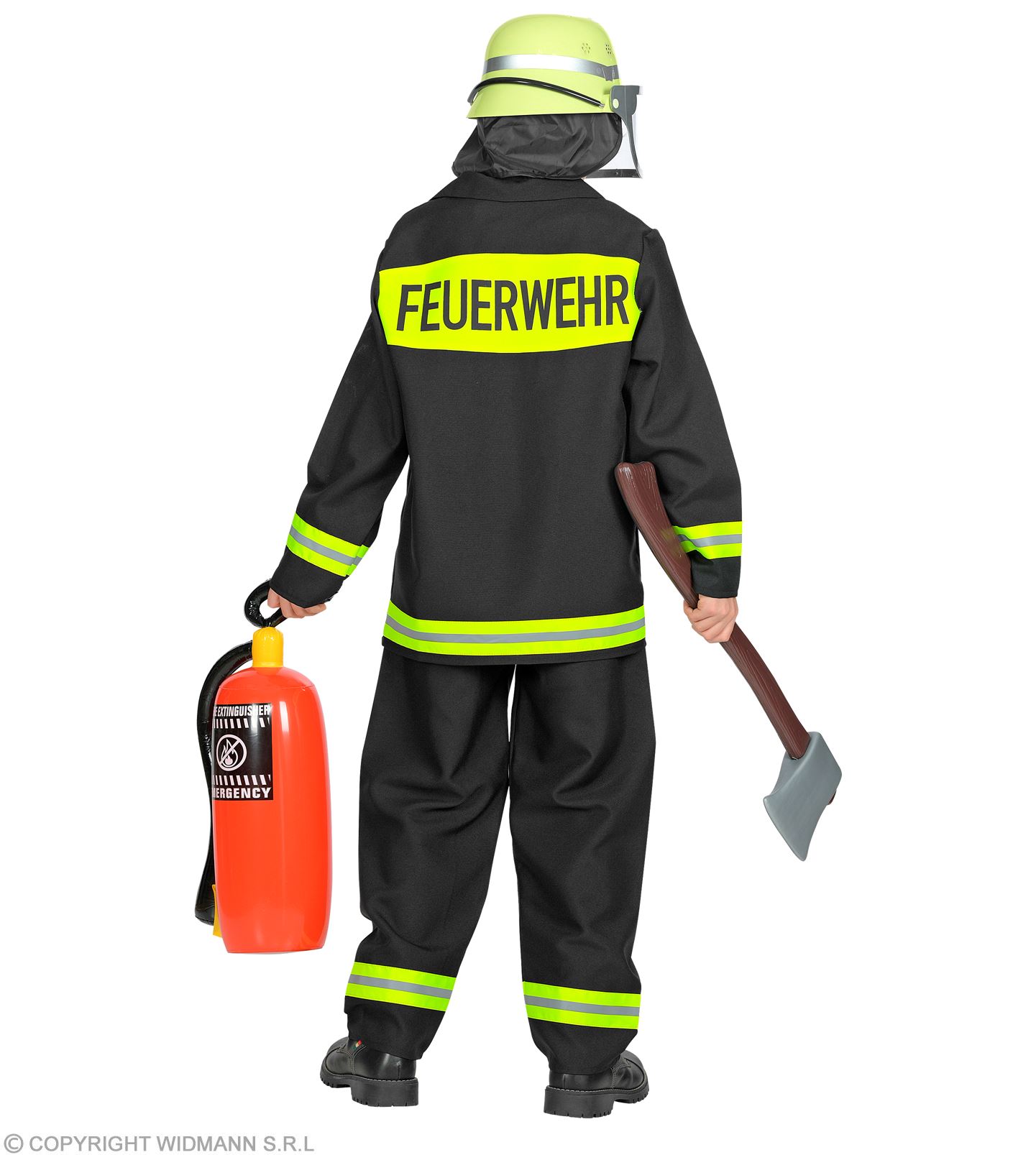 Feuerwehr Mann Kostüm schwarz Größe 128