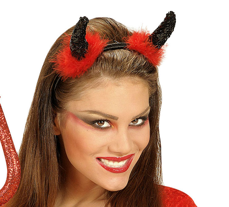 Teufelshörner schwarz mit Pailletten