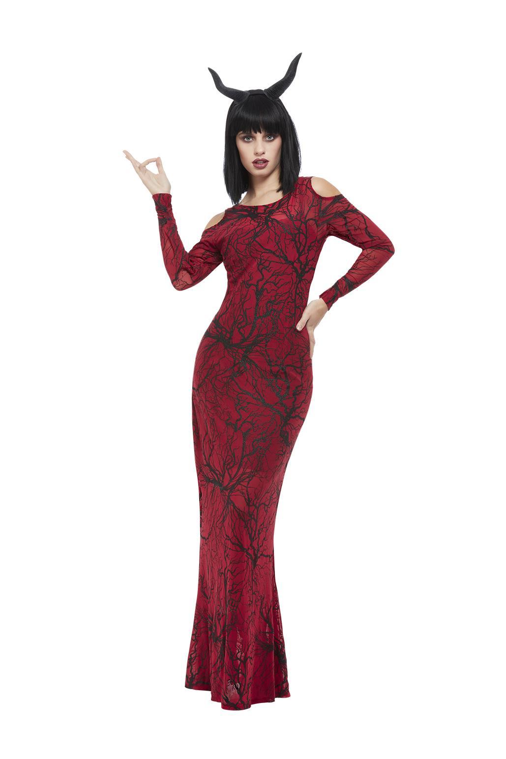 Devil Kleid lang rot-schwarz MEDIUM